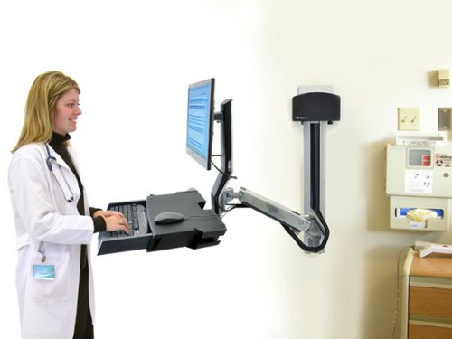 Styleview Sit-Stand Combo Arm With Worksurface, Medium Cpu Holder