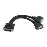 C2G 38066 One LFH-59 (DMS-59) Male to One DVI-I Female and One VGA Female Cable, Black (9 Inch)