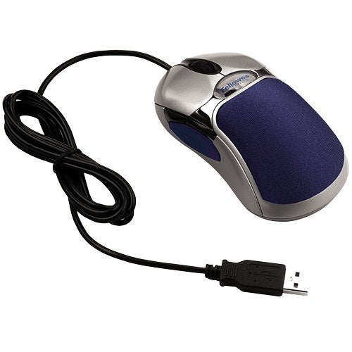Fellowes HD Precision Mouse -Optical -5-Button, Silver/Blue -Optical -Cable -Silver -USB -5 Button(s) -Symmetrical