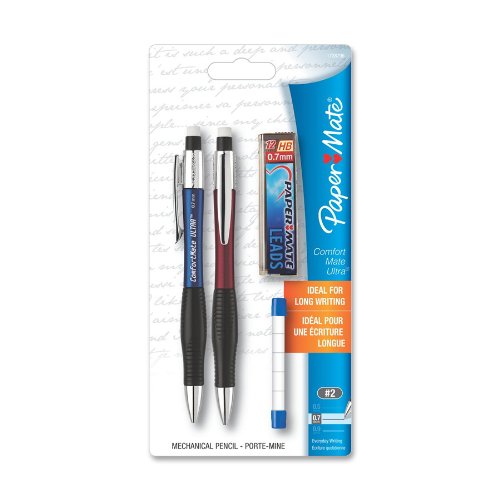 Paper Mate ComfortMate ULTRA Mechanical Pencil, Mechanical Pencil Starter Set Assorted Barrels, 2-Carded, 0.7mm (1738796)
