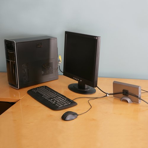 Kensington K64615US Desktop Computer and Peripherals Locking Kit, Silver
