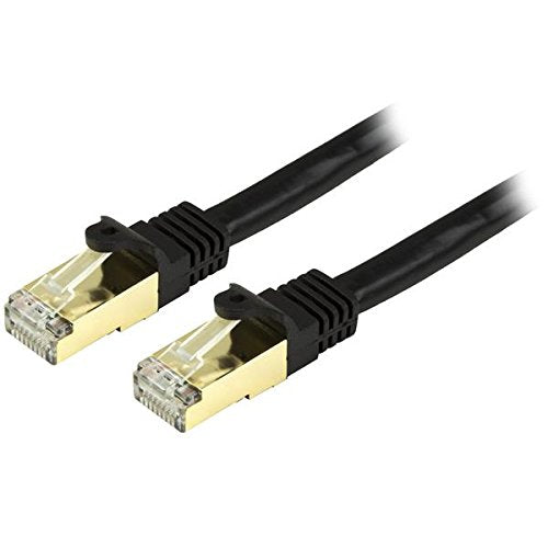 StarTech.com Cat6a Shielded Patch Cable - 2 ft - Black - Snagless RJ45 Cable - Ethernet Cord - Cat 6a Cable - 2ft (C6ASPAT2BK)