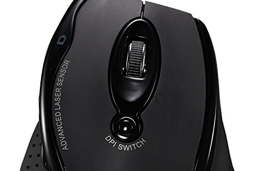 Adesso WKB-1500GB - Wireless Ergonomic Desktop Keyboard and Laser Mouse with Split Keys Design and Palm Rest for Comfort, Long Battery Life, Nano Receiver - Compatible for PC & Windows XP/7/8/10