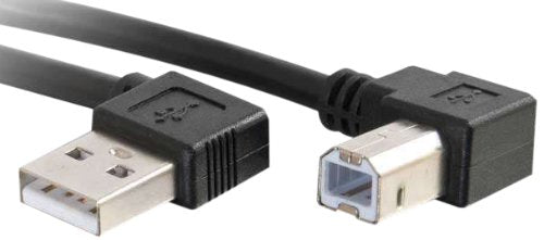 C2G 28109 USB Cable - USB 2.0 Right Angle A Male to B Male Cable, Black (3.3 Feet, 1 Meters)