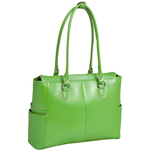 McKlein 96561 USA Willow Springs 15" Leather Ladies' Laptop Briefcase Green