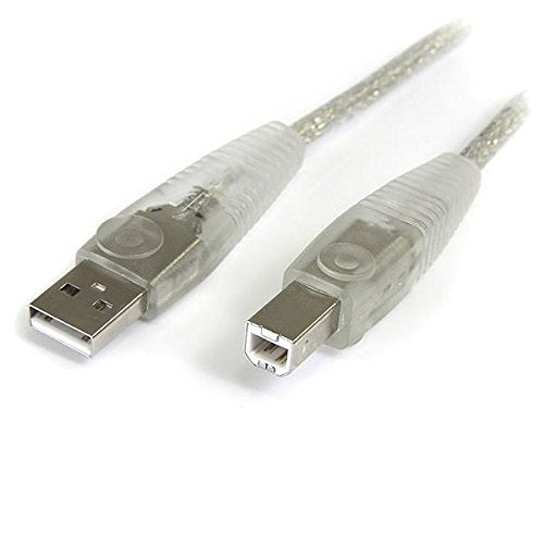 StarTech.com 10 ft Transparent USB 2.0 Cable - A to B - USB Cable - USB (M) to USB Type B (M) - USB 2.0-10 ft - Molded - Transparent - USB2HAB10T