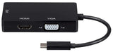 Monoprice USB Type-C to 4K HDMI, Single Link DVI, and VGA Passive Adapter, Black