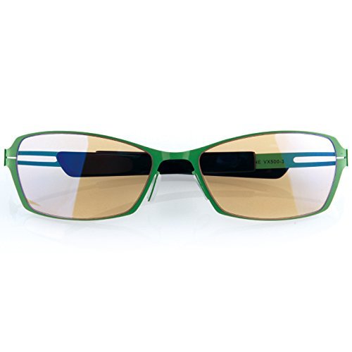 Arozzi Visione VX-500 Computer gaming glasses - Anti-glare, UV and Blue light protection, Eye strain relief, Comfortable gaming, Green