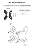 Amer Mounts VESA 100x100 Plate Adapter for LCD/LED TV Mounts, 200x200 and 200x100 | AMRV201