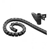 Techly Fixible cable cover 2,5m 25mm diameter, black