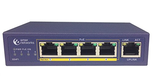 Amer - Switch - 5 Ports - Desktop, Wall-Mountable - Black (SD4P1)