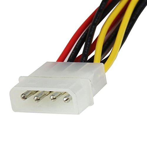 12IN 4PIN MOLEX to Dual Right Angle SATA Y Splitter Cable