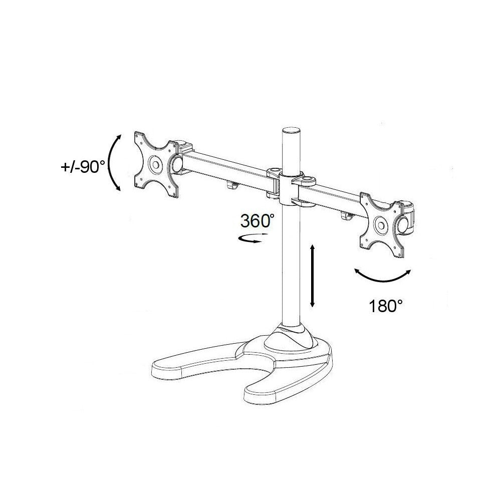 Techly 2 Monitor Desk Stand for 13-24in Screens