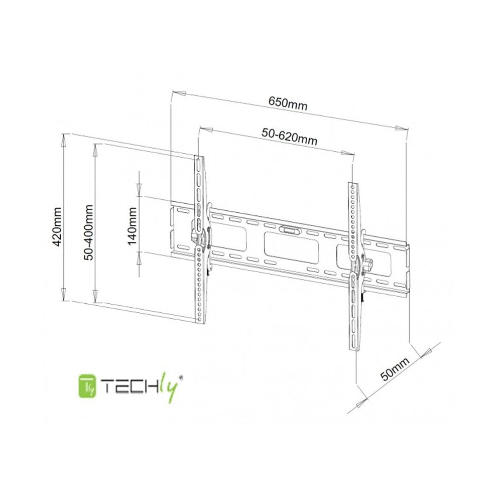 Techly Wall mount for TV LCD/LED/PDP 40-65'' 60 kg VESA tilting black