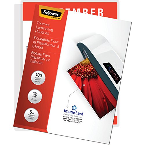 Fellowes 52040 Glossy Pouches - Letter, 5 mil, 100 Pack