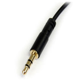 STARTECH MU3MMSRA 3 feet Slim 3.5mm to Right Angle Stereo Audio Cable - M/M, Black