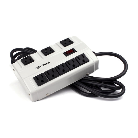 CyberPower B6010MGY Heavy-Duty Surge Protector, 900J/125V, 8 Outlets, Metal Casing, 10ft Power Cord
