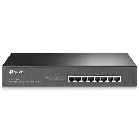 TP-Link T1500G-10PS Jetstream 8-Port Gigabit PoE+ Smart Switch with 2 SFP Slots, 53W