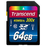 Transcend 16GB SDHC Class 10 UHS-1 Flash Memory Card Up to 60MB/s (TS16GSDU1)