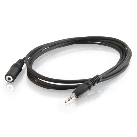 C2G 13787 3.5mm M/F Shielded Stereo Audio Extension Cable, Black (6 Feet, 1.82 Meters)