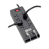 Y417U Tripp Lite 8 Outlet Surge Protector Power Strip with 4 USB Ports (4.2A Shared), 1800 Joules, Black, 6 Ft. (TLP864USBB)