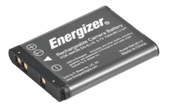 Energizer ENB-NEL19 Digital Replacement Battery EN-EL19 for Nikon S100, S3100, 3200, 3300, 4100, 4200, 4300, 5200, 6400, and 6500 (Black)