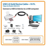 Tripp Lite USB 2.0 Hi-Speed A/B Cable (M/M) 10-ft. (U022-010)
