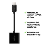 Belkin AV10170bt HDMI to VGA Adapter with Micro-USB Power and Audio Support, Compatible with Apple TV 4K and Most TVs
