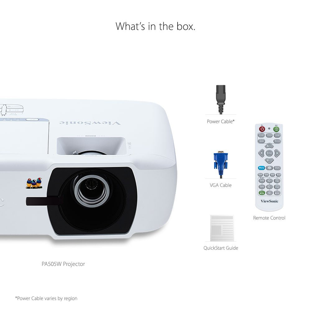 ViewSonic PA505W 3500 Lumens WXGA Projector for Home and Office