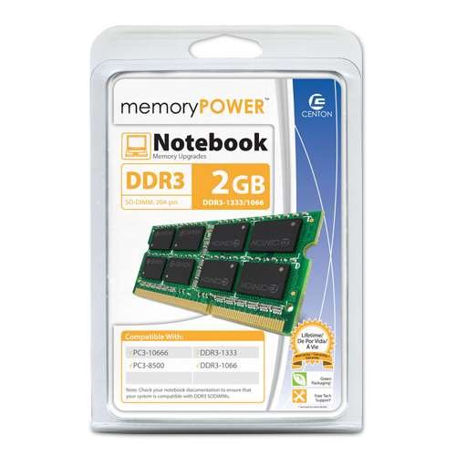 2gb Pc3-10600 1333mt/S 204pin Sodimm Unbuff Cl9 1.5v (vf)