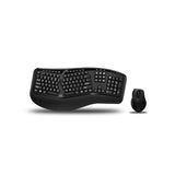 Adesso WKB-1500GB - Wireless Ergonomic Desktop Keyboard and Laser Mouse with Split Keys Design and Palm Rest for Comfort, Long Battery Life, Nano Receiver - Compatible for PC & Windows XP/7/8/10