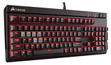Open Box CORSAIR Strafe Mechanical Gaming Keyboard - Red LED Backlit - USB Passthrough - Linear and Quiet - Cherry MX Red Switch (Renewed)