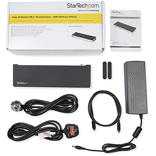 StarTech.com StarTech.com USB-C 4K Triple Monitor Laptop Docking Station with DisplayPort & HDMI - 100W PD - USB 3.1 Dock for Windows & MacBook Pro (DK30CH2DEP)