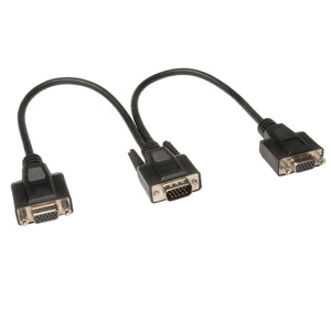 Tripp Lite High Resolution VGA Monitor Y Splitter Cable (HD15 M to 2x HD15 F) 1-ft.(P516-001-HR)