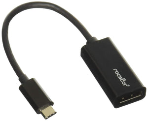 Rocstor Y10C131-B1 Premium USB-C to DisplayPort Adapter M/F - for Computers, MacBook, MacBook Pro, Chromebook or Devices with USB C - 6" - USB Type C, Black