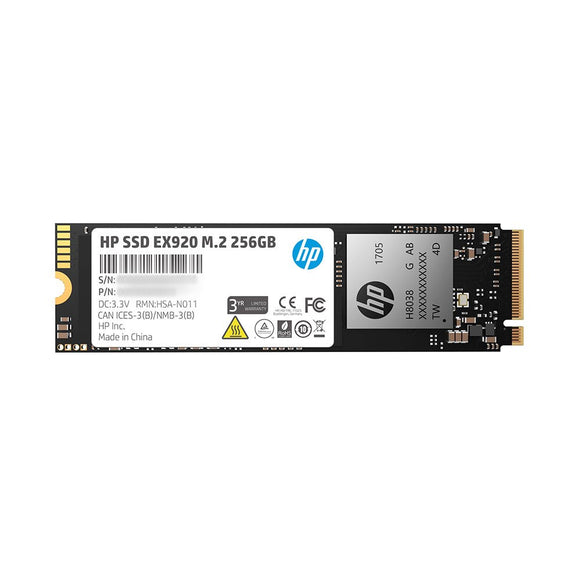 HP EX920 M.2 256GB PCIe 3.1 X4 Nvme 3D TLC NAND Internal Solid State Drive (SSD) Max 3200 Mbps 2YY45AA#ABC