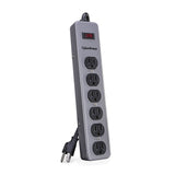 CyberPower B603MGY Surge Protector 6-Outlets 3' Cord 900 Joules Metal Housing, Black, Grey