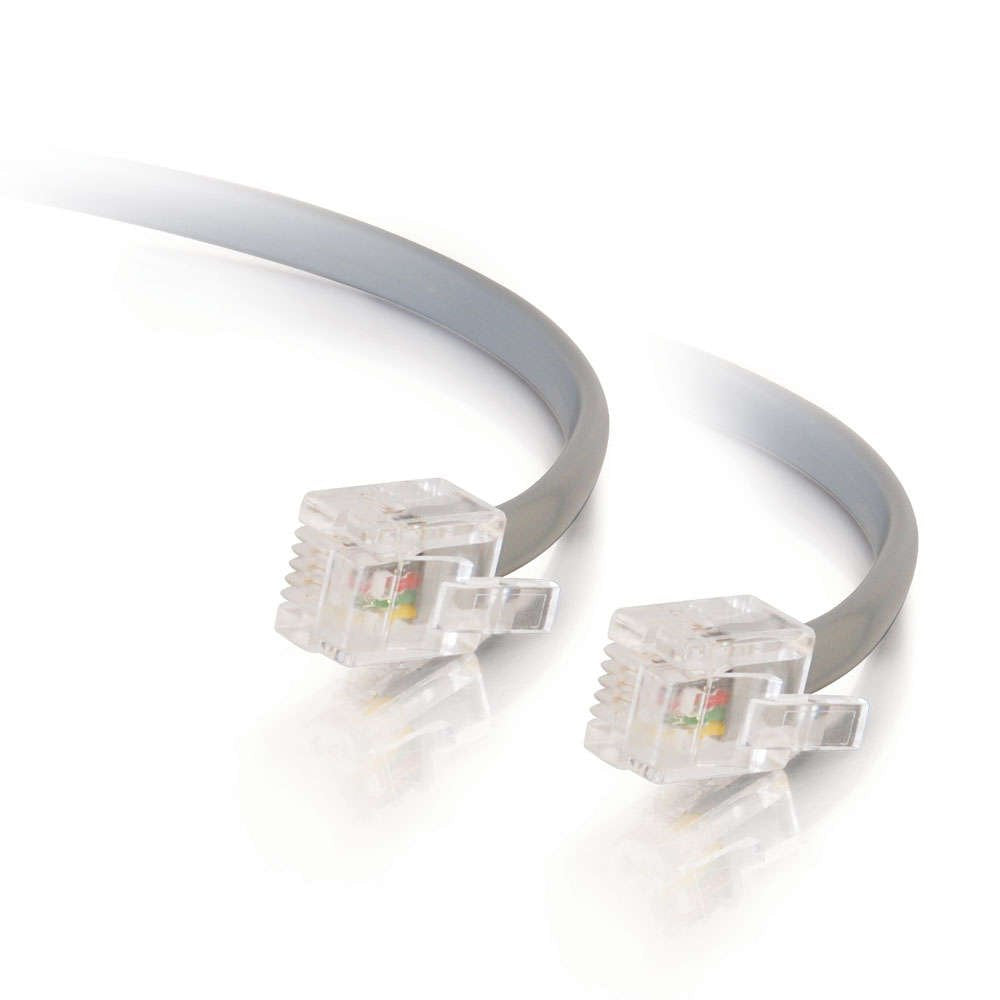 C2G 09594 RJ11 Modular Telephone Cable, Gray (75 Feet, 22.86 Meters)