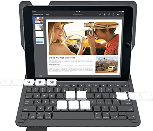 Refurbished Logitech Type+ Protective case with integrated keyboard For iPad Air - Carbon Black