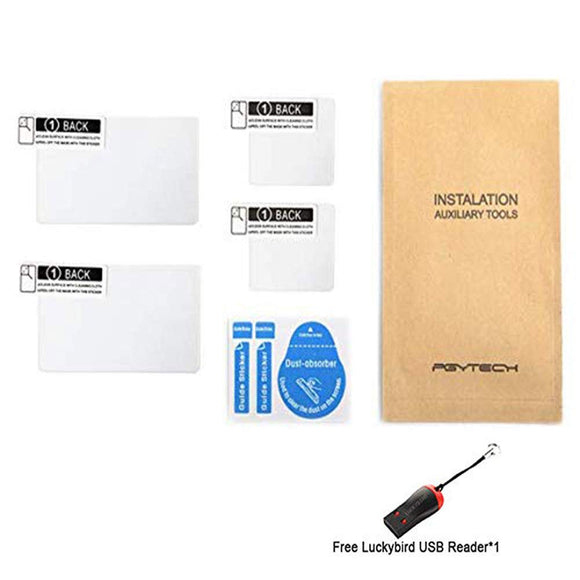 PGYTECH OSMO Action Screen Protector 2 Pack Set with Luckybird USB Reader