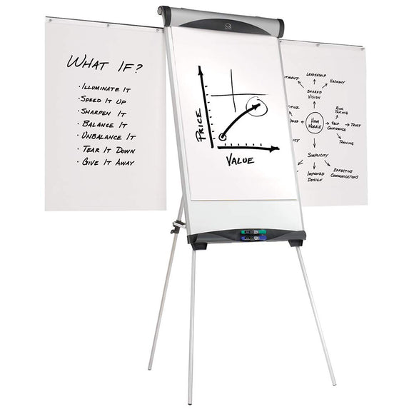 Quartet Euro Magnetic Presentation Easel, Whiteboard/Flipchart, 27-Inch x 39-Inch (EU500E)