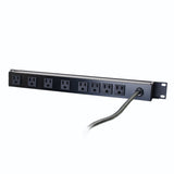 C2G 16291 6' Wiremold Rack Mount 8-Outlet 120v/15a Lighted Switch Power Strip