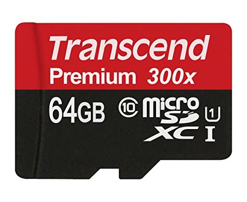 Transcend 16GB MicroSDHC Class10 UHS-1 Memory Card with Adapter 45 MB/s (TS16GUSDU1E)