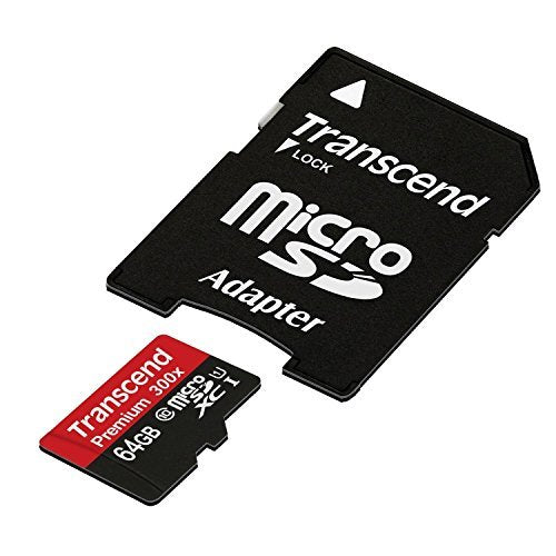 Transcend 16GB MicroSDHC Class10 UHS-1 Memory Card with Adapter 45 MB/s (TS16GUSDU1E)