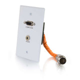 C2G 60108 RapidRun VGA (HD15) + 3.5mm Single Gang Wall Plate, White