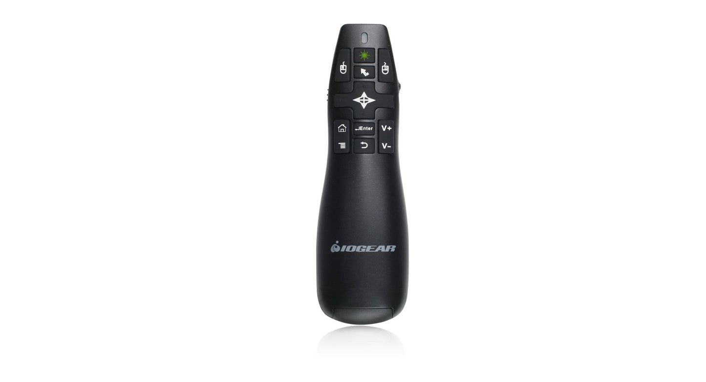 IOGEAR GreenPoint Pro 2.4GHz Gyroscopic Presentation Mouse with Green Laser Pointer (GME435G)