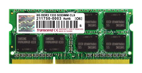 TRANSCEND 8GB DDR3 1333 SO-DIMM 2Rx8 (TS1GSK64V3H)