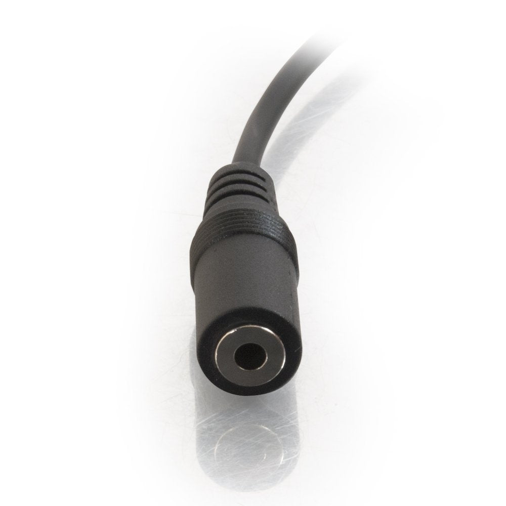 C2G 13787 3.5mm M/F Shielded Stereo Audio Extension Cable, Black (6 Feet, 1.82 Meters)