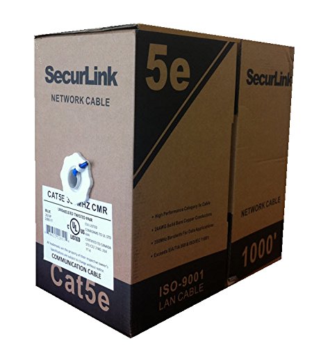 SecurLink CAT5E UTP Network Cable FT4 CMR, 1000 ft (304.8 m) - Blue Color Bulk Cable