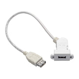 Tripp Lite U060-001-KPA-WH USB 2.0 Panel Mount Coupler Cable Keystone Jack White F/F, 1'